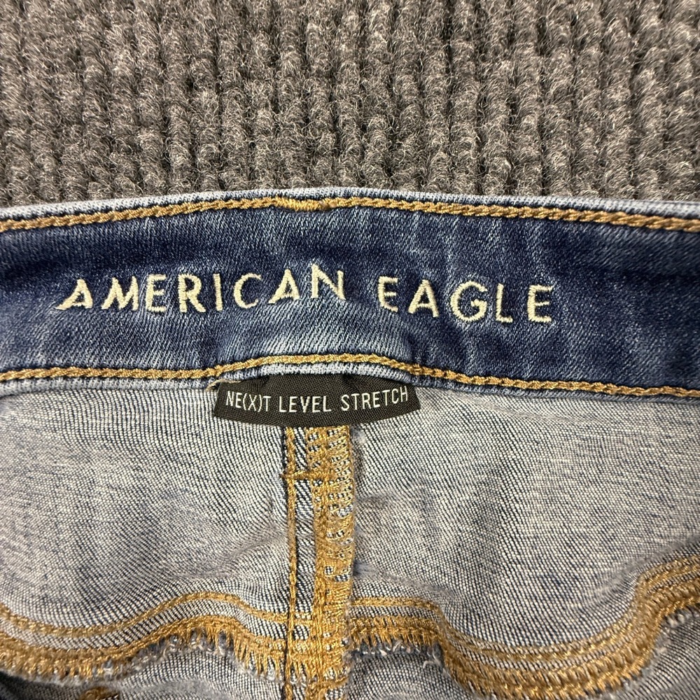 American Eagle Next Level Stretch Skinny Jeans Womens 12R Medium Wash Blue - Picture 10 of 16
